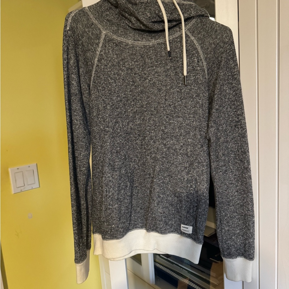 Garage Gray and White Hooded Sweatshirt